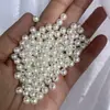 Material de pérolas artificiais branco-creme com furo reto de 2 mm a 10 mm, pérolas pequenas perfuradas, contas plásticas soltas para joias DIY