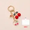 Llavero de cereza fresca más vendido transfronterizo de Ins, colgante de bolsa de flor de rosa de moda europea y americana, accesorio de cadena para teléfono móvil