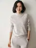 Suéter de Cachemira Nuevo Otoño e Invierno para Mujer Suéter de Punto de Cuello Alto Medio Suéter de Punto Base de Color Sólido con Cuello de Pelo Corto Hilo Creativo