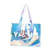 Nueva bolsa láser colorida portátil estilo ins bolsa de compras de supermercado de PVC bolsa de embalaje de regalo al por mayor