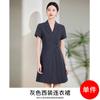 Vestido de verano nuevo de color albaricoque, de manga corta, para mujer, de alta calidad, profesional, para salón de belleza adelgazante, con falda plisada