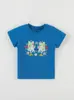 Camiseta de Manga Curta para Meninas Estilo Novo de Verão Moda Europeia e Americana Camiseta Infantil de Gola Redonda Bordada com Unicórnio Fornecimento Transfronteiriço Roupas Infantis