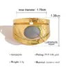 Anillo de Piedra Natural con Textura Martillada Vintage Acero Inoxidable 18K Anillo Abierto Estilo Nicho de Alta Gama Anillo Abierto al por Mayor