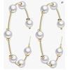 Brincos da Moda para Mulheres Estilo Coreano Brincos de Pérola Dupla Face com Borlas Estilo Longo