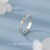 Anillos de Pareja Originales de Plata Pura S999 tipo Puzzle con un Diseño Simple y de Alta Gama, Estilo Artístico y Suave, Adecuados para Combinar con Accesorios para Manos, Disponibles para Dropshipping