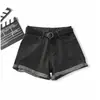 Shorts de Mezclilla para Mujer Nueva Llegada Dobladillo Combinan con Todo Cintura Alta Verano Adelgazantes Delgados Tallas Grandes Sueltos Pierna Ancha Casual Pantalones Cortos Calientes Modernos