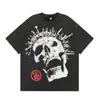 Hermosa Moda Hell Star Ins Mismo Estilo Vintage Estampado Top para Hombre y Mujer Casual a la Moda Algodón Puro Lavable Camiseta de Manga Corta