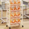 Estante de armazenamento pequena com rodinhas, multicamadas com rodas, estante móvel para ao lado da mesa, estante de armazenamento de livros para salas de aula de estudantes, estante de chão