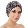 Nuevo Estilo Sombrero Pañuelo de Cabeza Brillante de Seda con Perlas Pañuelo de Cabeza Étnico Hui Sombrero Turbante para Cabello Negro Africano Jdt-501A