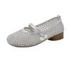 Sapatos Individuais 2025 Verão Novo Bico Redondo Boca Rasa Estilo Coreano Moda Vazado Sapatos Baixos Casuais Sapatos Femininos