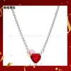Venta Caliente Transfronteriza Cobre Blanco Chapado Plata S925 Serie Corazón Panjia Traje de Rubí Collar para Mujer Pendientes Cadena para Clavícula