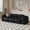Sofá Doble Pequeño Negro Apartamento Bloque de Tofu Malvavisco Dormitorio Área de Descanso Recepción Salón de Belleza Tienda de Ropa para Mujer