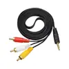 Cabo AV Linha Um Três Cabo de Áudio Cabo de TV Conjunto de DVD Set Top Box Linha Lotus Quádruplo 3,5MM/3RCA 1,5 m
