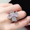 AliExpress moda popular luxo grupo anel de flor de diamante feminino Europeu e Americano diamante total noivado coquetel anel