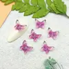 Acessórios populares de borboleta tridimensional para nail art, primavera, toranja, celebridade da internet, unhas com borboleta de diamante, joias escuras multicoloridas misturadas luminosas