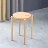 Bancos de Madera Maciza para Uso Doméstico, Bancos Pequeños, Bancos Bajos, Bancos Apilables, Bancos Redondos, Bancos Cuadrados, Bancos de Madera, Taburetes Altos de Estilo Nórdico Simple