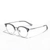 Nuevas Gafas Redondas Pequeñas Rojas Mismo Estilo Marco Metálico de Titanio Ceja Marco TR Retro Personalizadas Lentes Planas Moda para Mujer