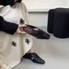 Zapatillas con Turbante Estilo Retro Francés para Mujer Tacón de Cuña para Exteriores Slip-on Zapatos Perezosos Mules Medias Zapatillas Estilo Nuevo 2026