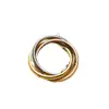 Anillo Nuevo Brillante de Tres Anillos Tricolor Transfronterizo Europeo y Americano Anillo Unisex Anillo Joyería al por Mayor Anillo para Mujer