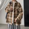 Camisa Manga Larga Niños Primavera Nueva Americana Suelta Solapa Cuadros Camisa Retro Trendy Casual Todo-combina Chaqueta