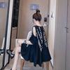 Vestido Camisero con Hombros Descubiertos Talla Grande 150kg Verano 2022 Suelto Oculta Vientre Adelgazante Estampado