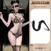 Lencería Erótica Lou Bei Sexy Calado con Tirantes Estampado de Leopardo Body de Tres Puntos Para Dormir Sin Quitar Coquetería Dropshipping