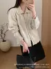 Cardigan de Tricô com Gola Reversível Retrô Feminino Outono Inverno Novo Solto Estilo Preguiçoso Casaco Suéter Versátil Emagrecedor Top