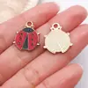 Gota de Aceite 3D Mariquita de Siete Estrellas Insecto Escarabajo Creativo DIY Pendientes Pulsera Collar Llavero Accesorios de Joyería