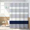 Cortina de Ducha Estilo Borla, Impermeable y Resistente al Moho, Cortina de Baño con Estampado de Rayas Moderno y Sencillo, Tamaño y Patrón Personalizables