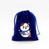 Bolsa de terciopelo azul zafiro al por mayor de fábrica para Navidad, bolsa de embalaje para dulces de manzana navideña, bolsa de regalo, bolsillo de lote transfronterizo