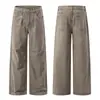 Pantalones Casuales Lavados Retro Americanos de Corte Limpio para Hombres y Mujeres Pierna Recta Holgada Marca de Tendencia Pantalones Cargo de Pierna Ancha de Gama Alta