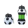 Botella de Agua Plegable - Botella Plegable de Silicona con Forma de Bola de 550ml, Grado Alimenticio, Boca Ancha con Gancho Mosquetón - Botella de Agua Deportiva Esférica Portátil para Niños, Exteriores, Camping, Gimnasio, Viajes