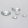 Broca Acrílica de Furo Duplo 14mm 30mm Redonda Transparente com Fundo Plano para Costura à Mão Acessórios de Vestuário Atacado