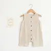 Ropa para Niños, Mono de Verano Nórdico Fresco sin Mangas, Mono Casual con Botones de Colores para Niños y Niñas, Ropa para Exteriores