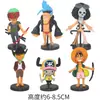 PVC Sólido Una Pieza 6 Piezas Luffy Qiao Ba Muñeco Periférico de Animación Modelo Hecho a Mano Coche Decoración de Pastel
