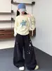 Conjunto de Ropa de Otoño para Niñas 2026 Nuevo Camiseta Básica de Manga Larga de Primavera y Otoño para Niñas, Pantalones de Guadaña Holgados para Niñas Mayores