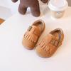 Sapatos Birkenstock Originais de Couro Infantil Primavera 2025 Meninas Sapatos Pequenos de Couro com Franja Retrô Sapatilhas de Bebê Sapatos Gorro para Meninas
