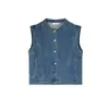 Shuangtian 2026 Ropa Nueva para Mujer Tallas Grandes Otoño Temprano 100kg Diseño Retro Chaleco de Mezclilla sin Mangas YC595