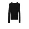 Design de rosa~Suéter de lã com gola redonda feminino malha fina ultrafino levemente transparente sexy slim-fit suéter pullover malharia