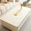 Mantel para mesa de centro, no lavable, impermeable, a prueba de aceite, resistente al calor, estilo crema, protector de mesa de sala de estar, lujo ligero, mantel de alta gama para mesa de comedor