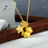 Loja de Ouro Puzuo Mesmo Estilo Ouro Areia Anel de Corrida Cavalo Fofo Estrela do Mar Colar Feminino Estiloso Fofo Corrente de Clavícula Presente para Namorada