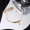 Pulseira Bambu Ascendente para Mulheres Ins Luxo Acessível Design de Nicho 2022 Nova Tendência em Joias de Ouro 18K