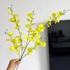 Flores artificiais Phalaenopsis mais vendidas internacionalmente em cores de outono para decoração de casa, sala de estar e mesa de jantar, flores artificiais Phalaenopsis no atacado