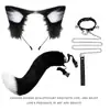 Diadema con Orejas de Gato para Cosplay Joyería de Cola de Gato Hecha a Mano Lindo Accesorios para el Cabello de Chica Gato Orejas de Animal Set de Accesorios de Cola de Animal