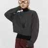 Suéter de punto suelto de cuello redondo estilo coreano para mujer, nuevo suéter de punto de color liso otoño/invierno 2026, top corto casual para mujer