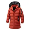Abrigo de Algodón Transfronterizo para Hombre con Cuello Grande de Piel Abrigo Cálido de Invierno con Capucha Europeo y Americano Algodón Engrosado de Longitud Media para Hombre