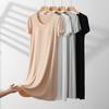 Camisón de Modal con Almohadilla en el Pecho Holgado Talla Grande Pijamas Anti-abulto para Mujer Ropa de Casa Delgada Vestido de Verano de Manga Corta