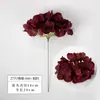 Hortênsia artificial de cabeça única no atacado para decoração de casamento, materiais de fundo e uso especial para vitrines de shoppings e paisagismo de paredes de flores