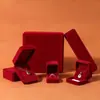Al por Mayor en Stock Caja de Joyería de Tela de Felpa Media con Esquinas Redondeadas de Grado Alto Multicolores Caja de Embalaje para Accesorios de Anillos y Collares Suministro Directo del Fabricante