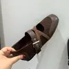 Zapatos Mary Jane cuadrados de estilo francés con elástico y tiras cruzadas para mujer, nuevo modelo otoño 2026, con aumento de altura interno, cómodos zapatos de corte bajo de una sola pieza